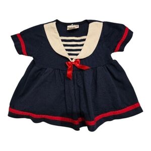 Vintage 1990s Kaboom! Nautical Sailor Short Sleeved Top